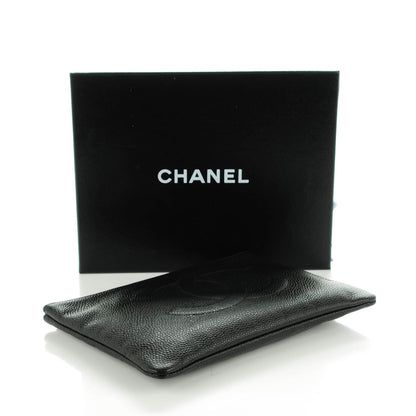 Chanel Caviar CC Flat Cosmetic Pouch Black 4 of 7