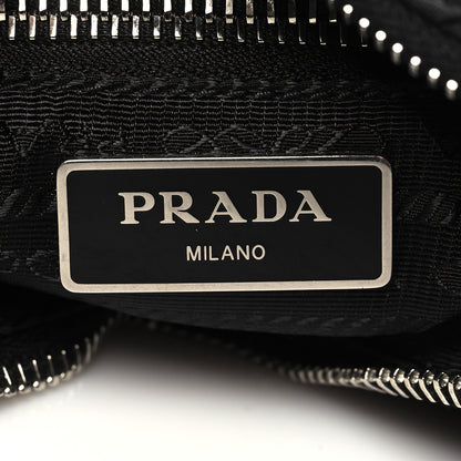 Prada Re-Nylon Triangle Padded Patchwork Shoulder Bag Black 6 of 9