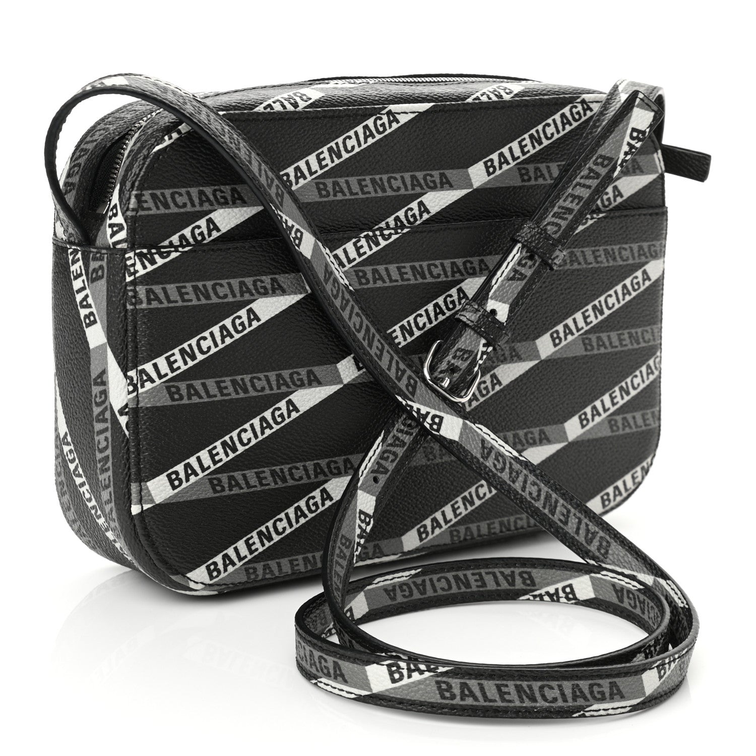 Balenciaga Coated Canvas Losange Monogram S Camera Bag Black Grey 3 of 9