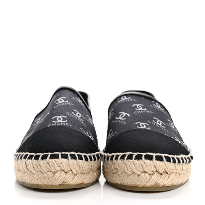 Chanel Mesh Grosgrain CC Espadrilles 36 Black White 3 of 9