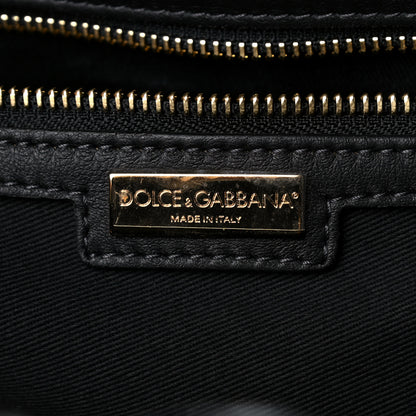 Dolce & Gabbana Vernice Vitello Raffia Woven Coffa Tote Black 6 of 11