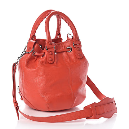 Balenciaga Matte Goatskin Rubber Covered Classic Hardware Mini Pompon Rouge Coquelicot Rouge Braise 3 of 10