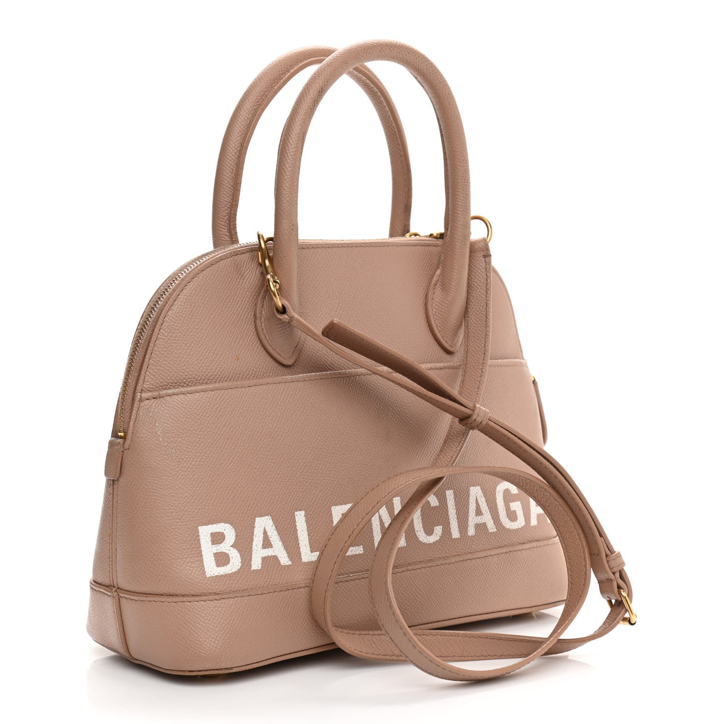 Grained Calfskin S Ville Top Handle Bag Beige Tapioca