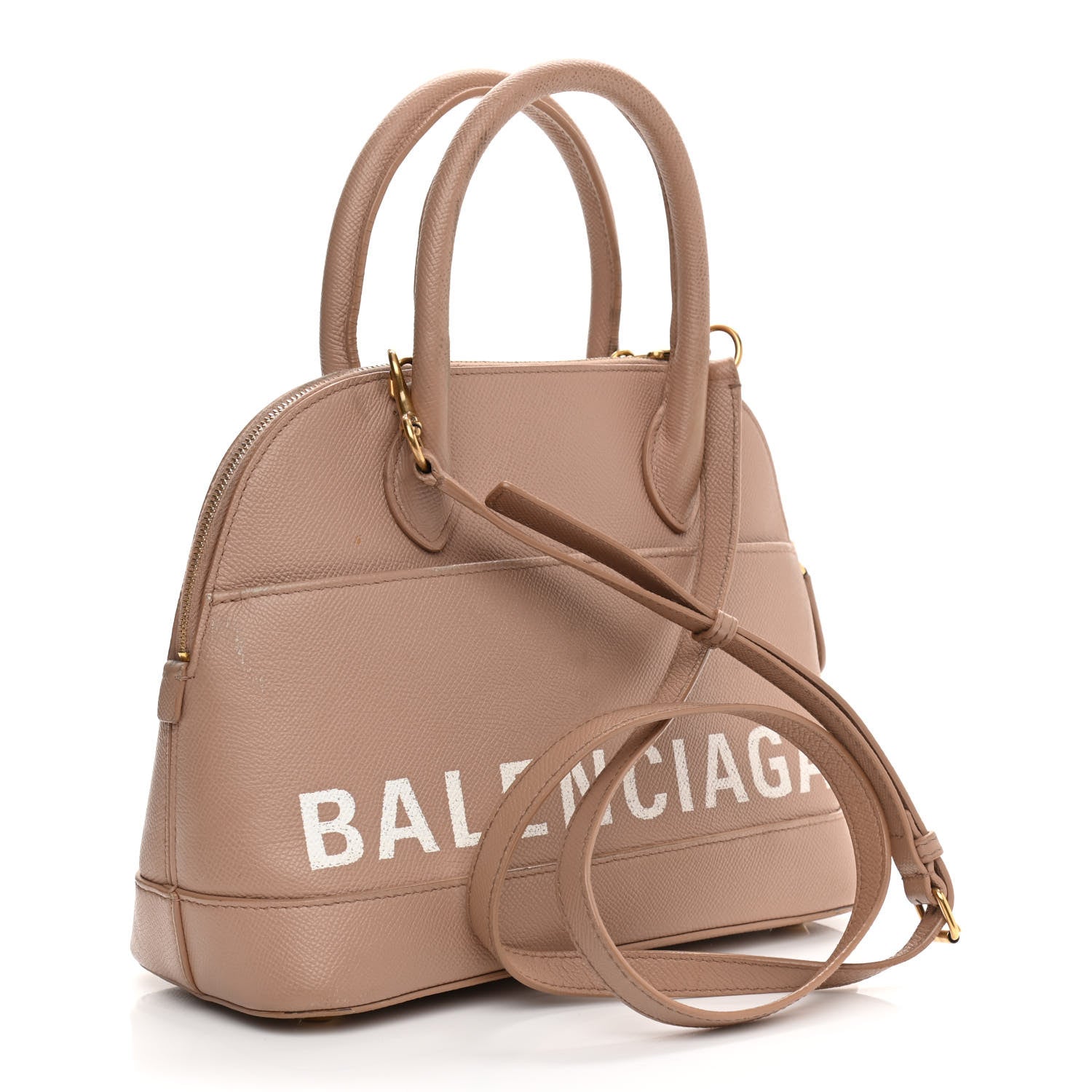 Balenciaga Grained Calfskin S Ville Top Handle Bag Beige Tapioca 3 of 23