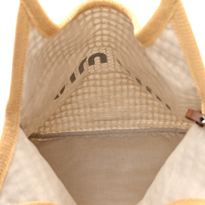 Miu Miu Raffia Effect Linen Logo Ivy Bag Natural 6 of 10