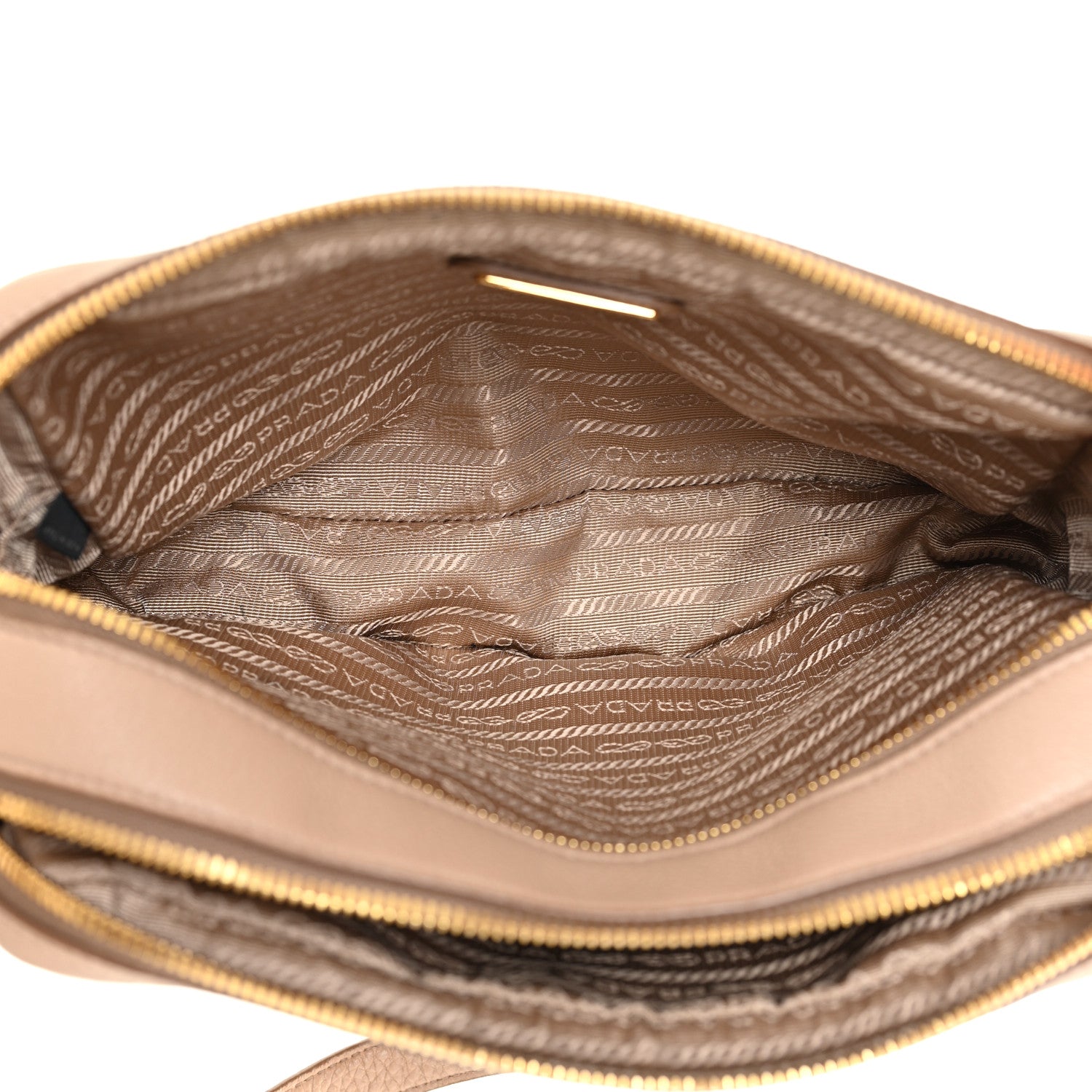 Prada Vitello Daino Medium Double Zip Shoulder Bag Cammeo 5 of 20