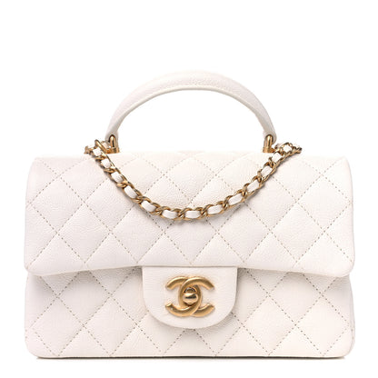 Chanel Caviar Quilted Mini Top Handle Rectangular Flap White 1 of 5