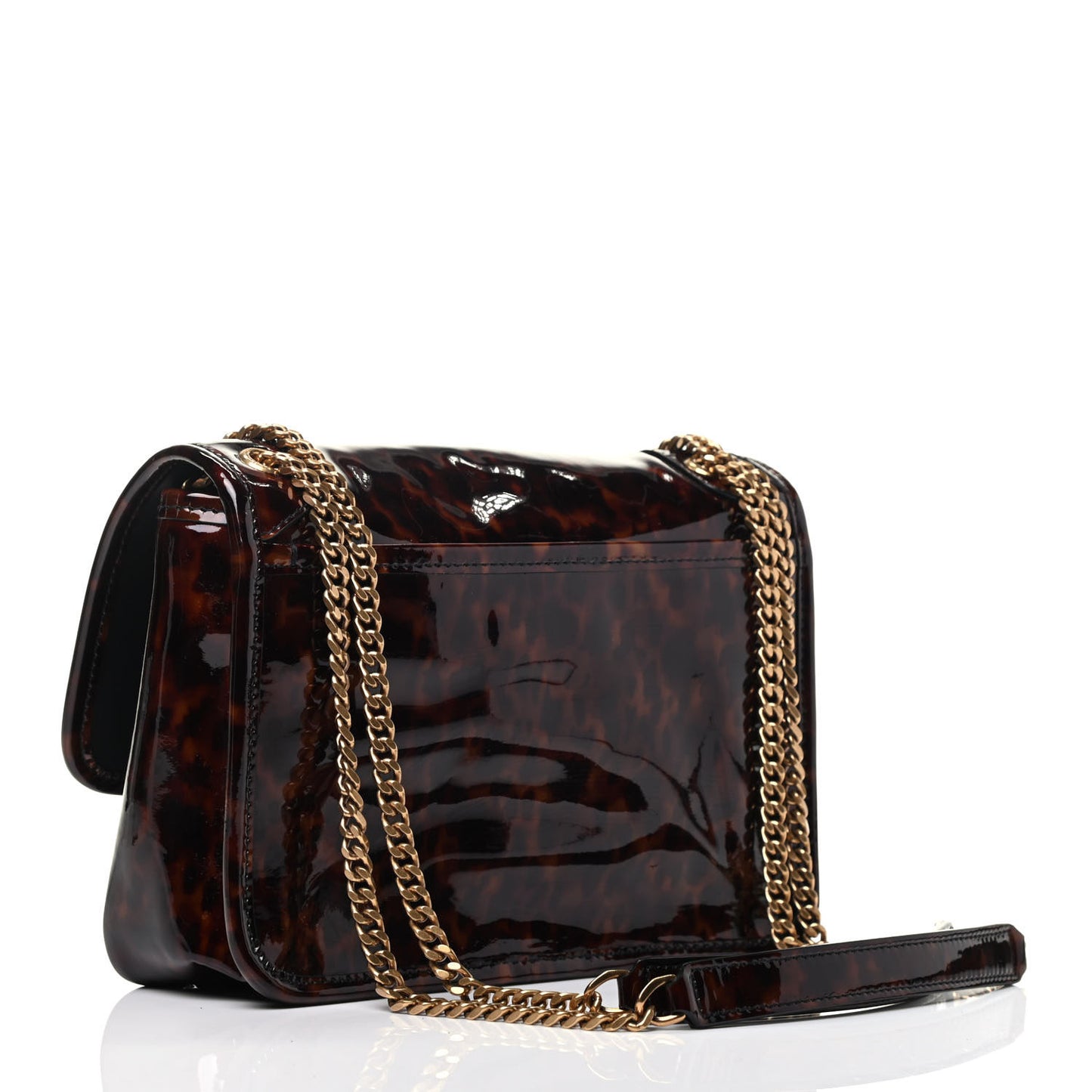 Patent Monogram Baby Niki Chain Satchel Tortoiseshell
