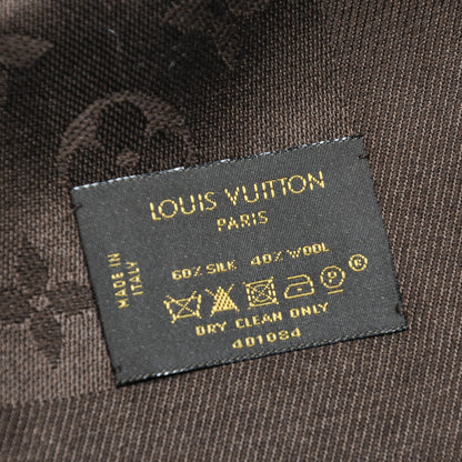 Louis Vuitton Wool Silk Monogram Shawl Chocolate 4 of 5