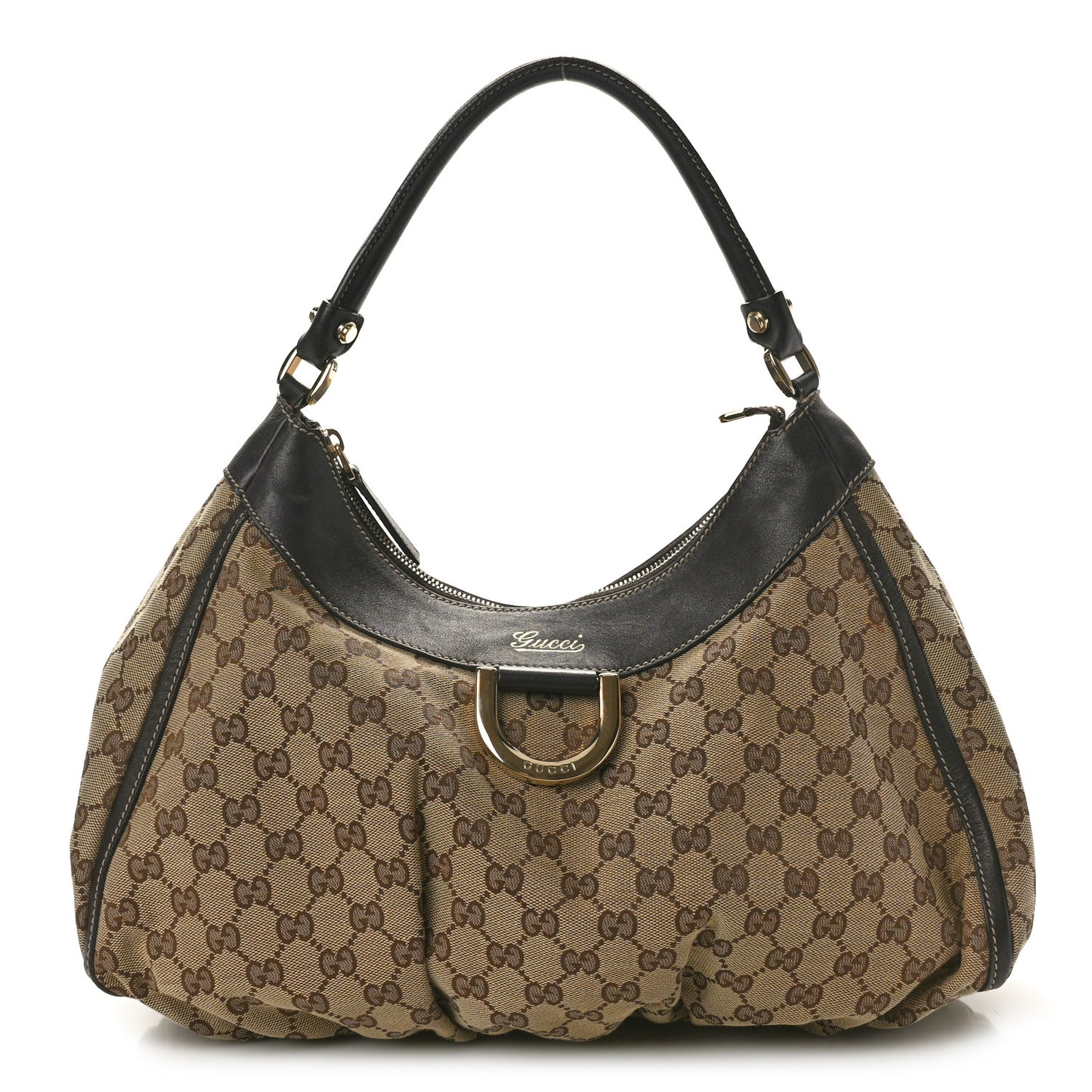 Monogram Large D Gold Hobo Dark Brown