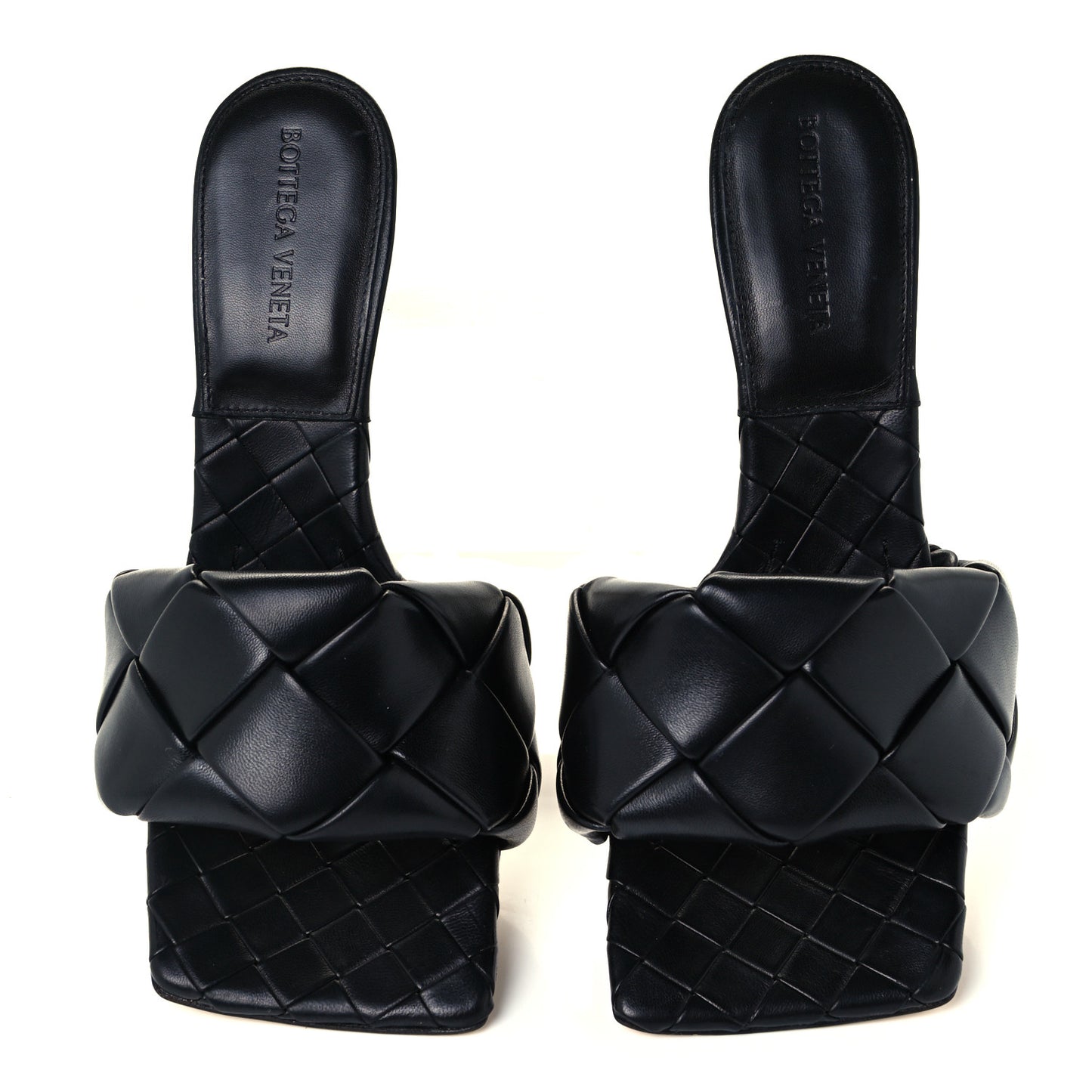 Nappa Maxi Intrecciato Lido Mule Sandals 39 Black