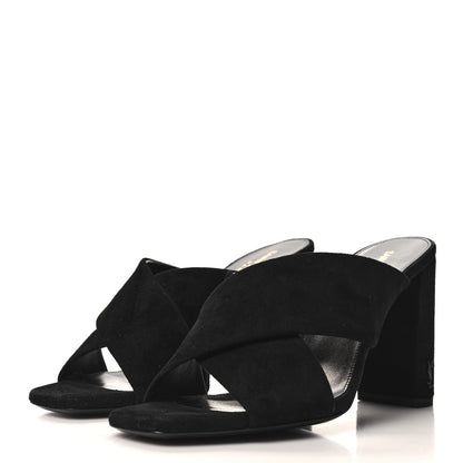 Saint Laurent Suede LouLou Mules 37 Black 3 of 9