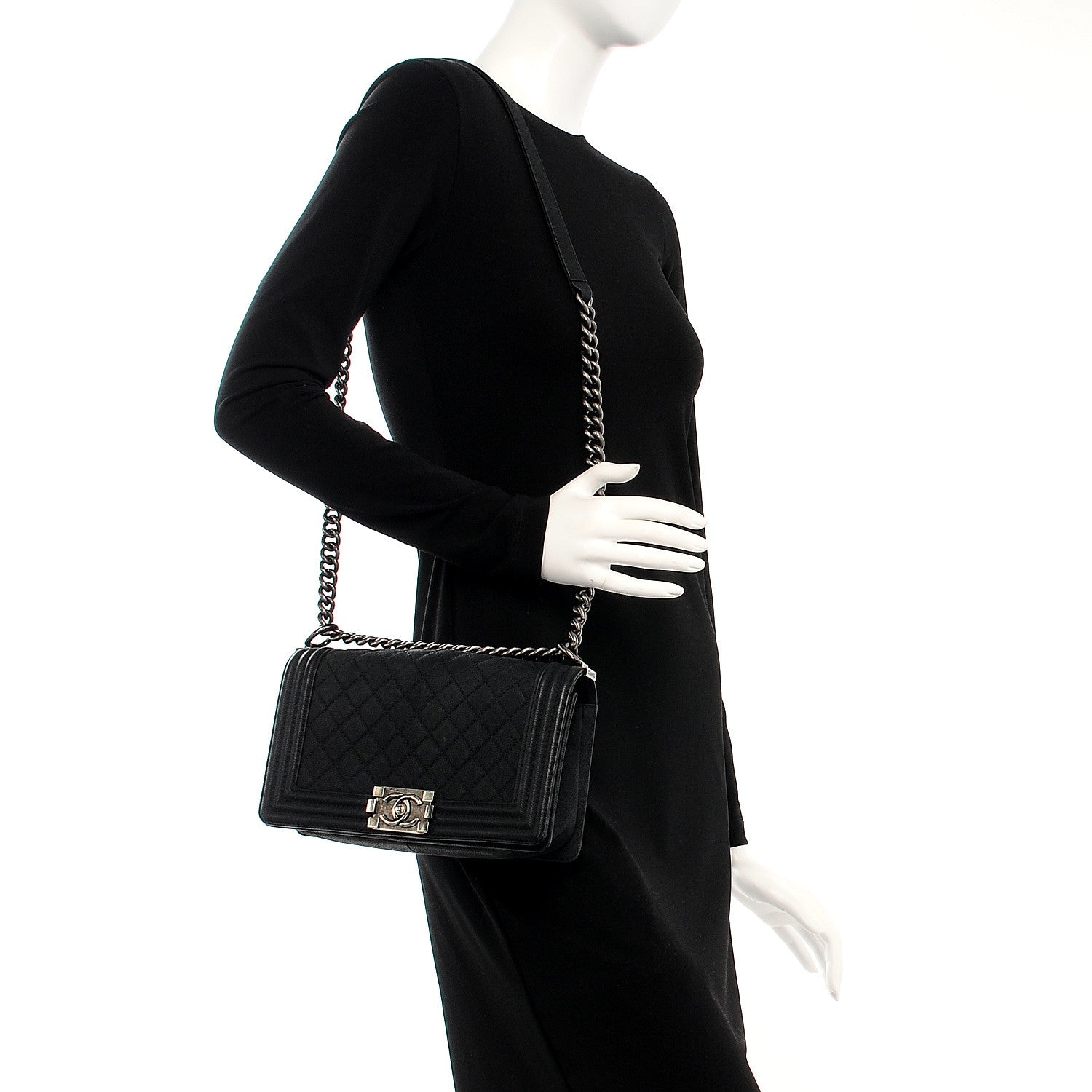 Chanel Iridescent Caviar Quilted Medium Boy Flap Black 2 of 12