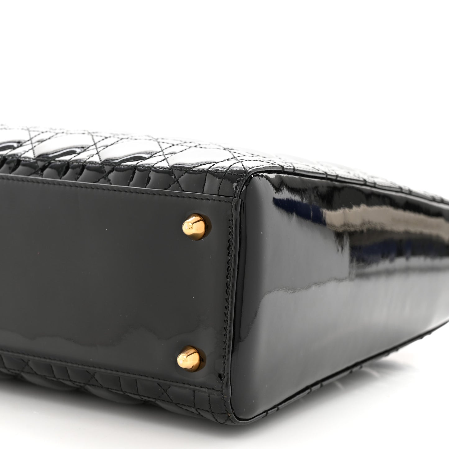 Patent Cannage Large Lady Dior Black