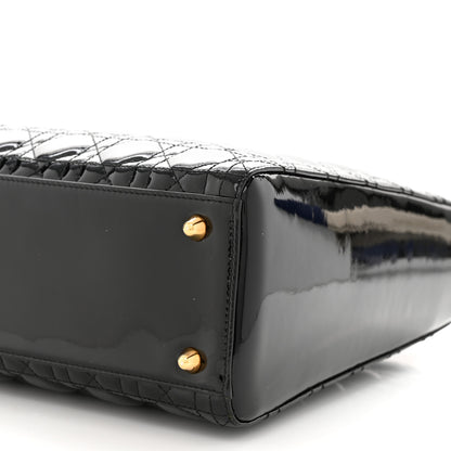 Christian Dior Patent Cannage Large Lady Dior Black 10 of 10