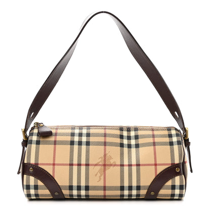 Burberry Haymarket Check Barrel Bag Brown 1 of 9