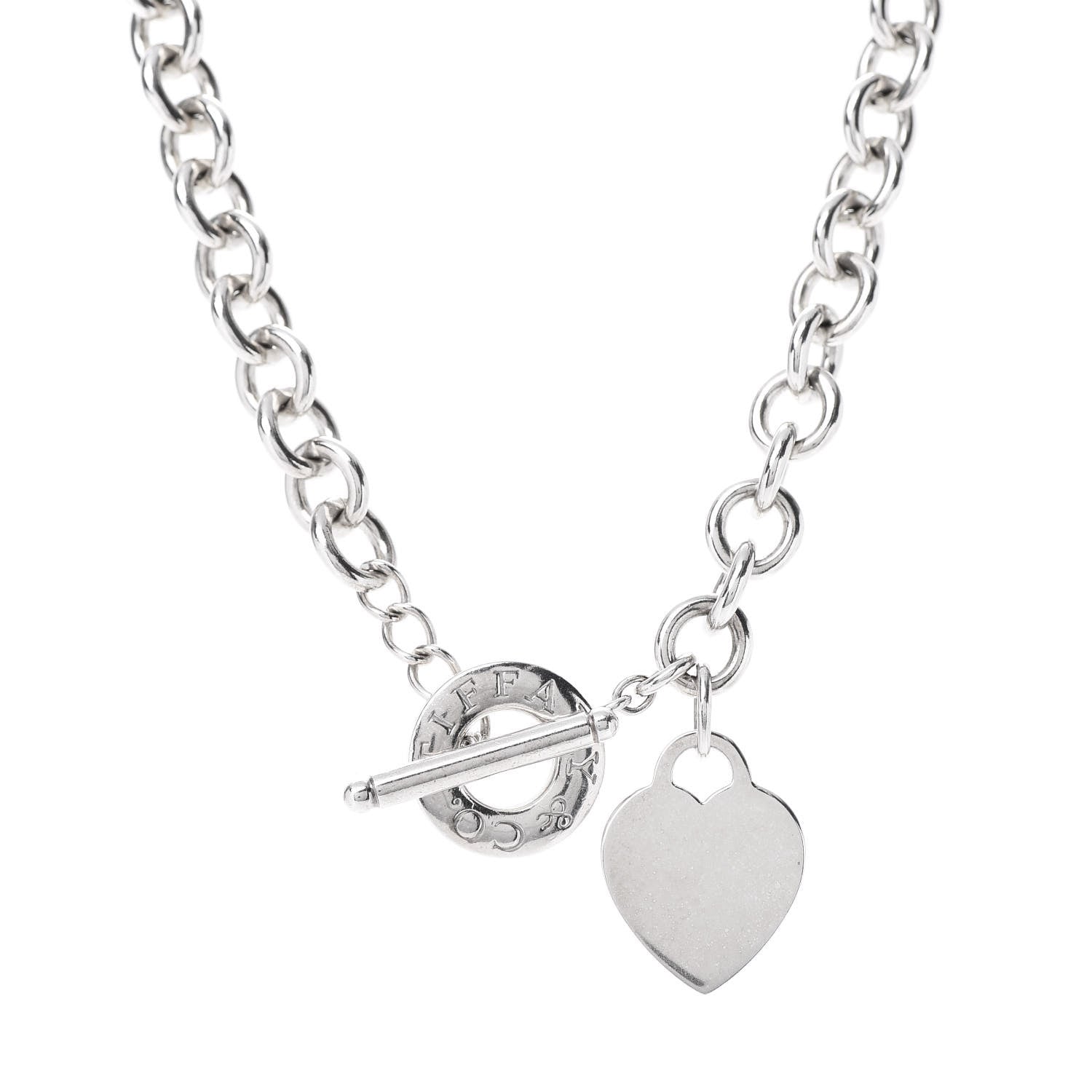Tiffany Sterling Silver Heart Tag Toggle Necklace 1 of 4