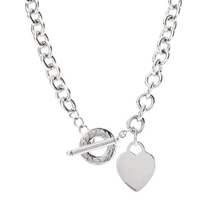 Tiffany Sterling Silver Heart Tag Toggle Necklace 1 of 4