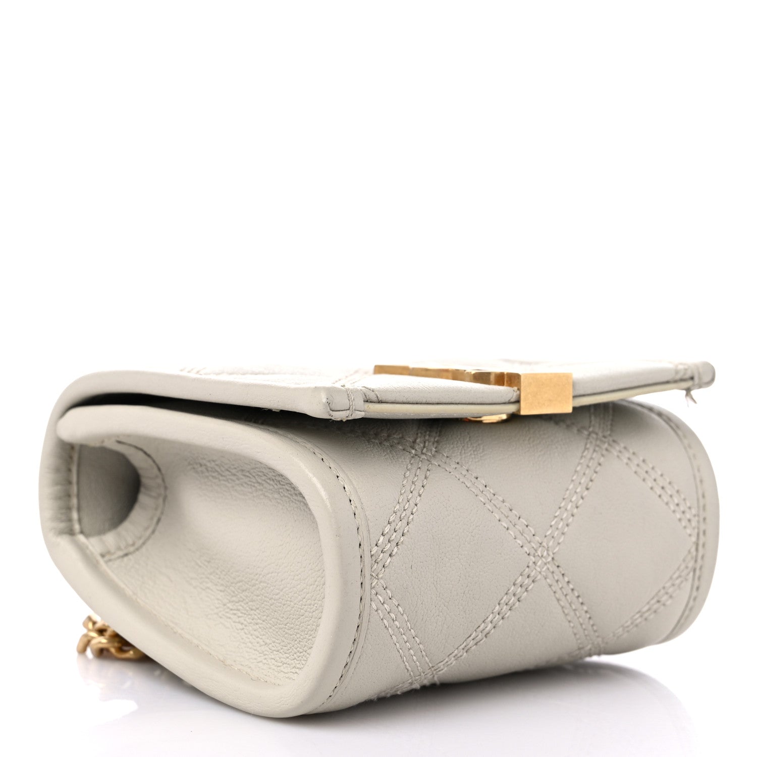 Saint Laurent Lambskin Diamond Quilted Becky Belt Bag White 3 of 11