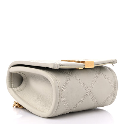 Saint Laurent Lambskin Diamond Quilted Becky Belt Bag White 3 of 11