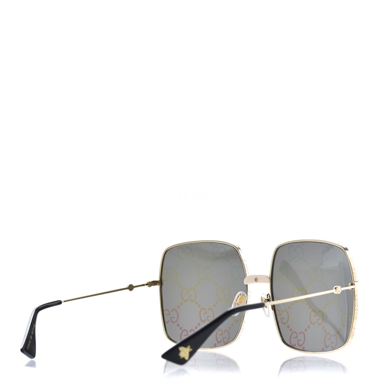 Gucci Rectangular Frame Sunglasses GG0414S Black 2 of 9