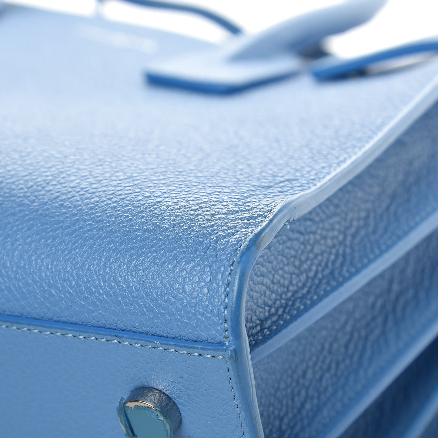 Grained Calfskin Baby Sac De Jour Blue Clair
