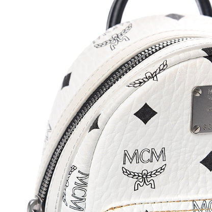 MCM Visetos Side Stud X-Mini Stark Backpack White 13 of 14