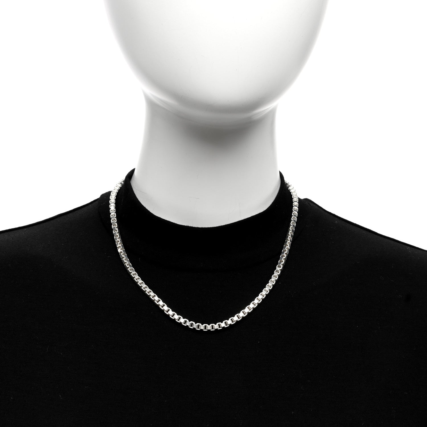 Tiffany Sterling Silver 4mm Venetian Link Necklace 2 of 4
