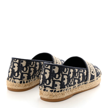 Christian Dior Oblique Embroidered Granville 15mm Espadrilles 37 Deep Blue 4 of 9