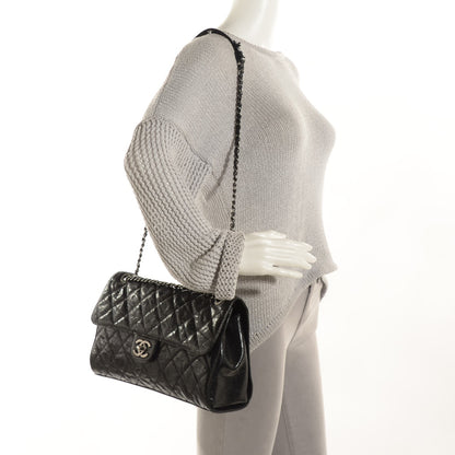 Chanel Crumpled Grained Calfskin Jumbo CC Crave Flap Black 2 of 7