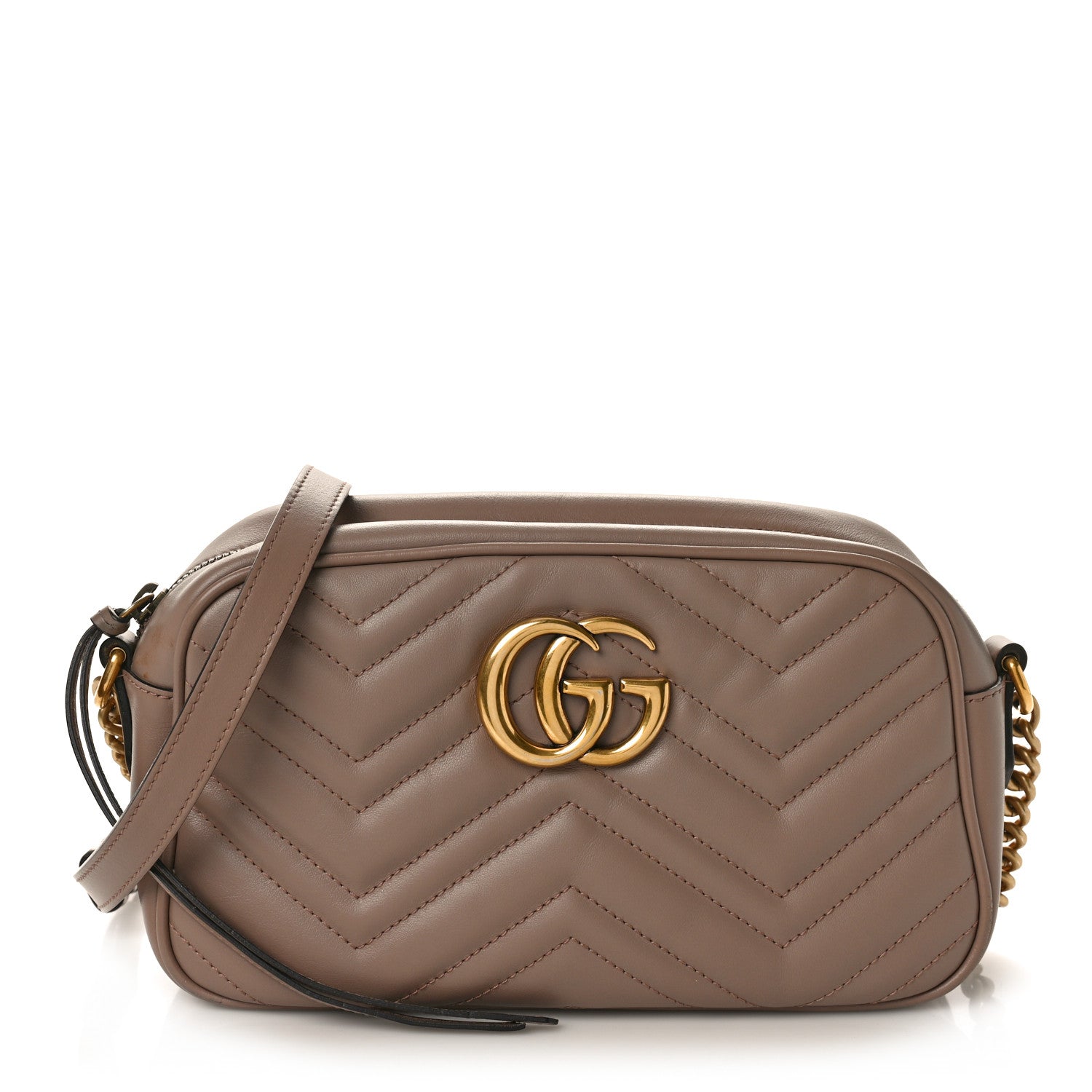 Gucci Calfskin Matelasse Small GG Marmont Chain Shoulder Bag Porcelain Rose 1 of 10