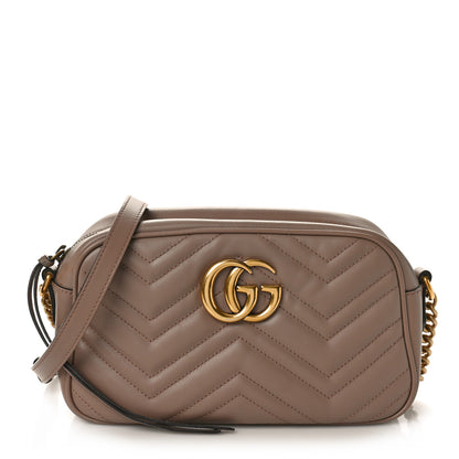 Gucci Calfskin Matelasse Small GG Marmont Chain Shoulder Bag Porcelain Rose 1 of 10