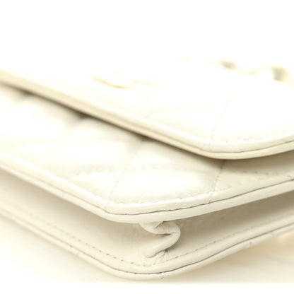 Chanel Calfskin Quilted Maxi Pearls Clutch With Chain  White 11 of 12