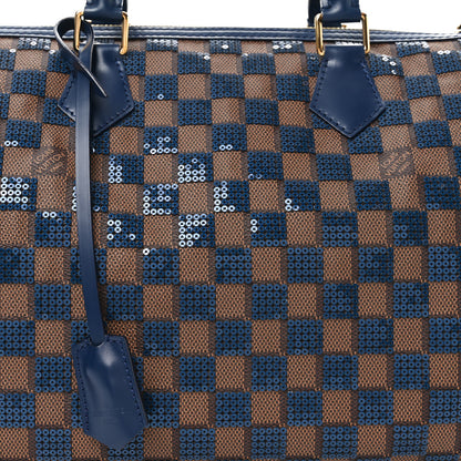 Louis Vuitton Damier Paillettes Speedy 30 Blue 7 of 9