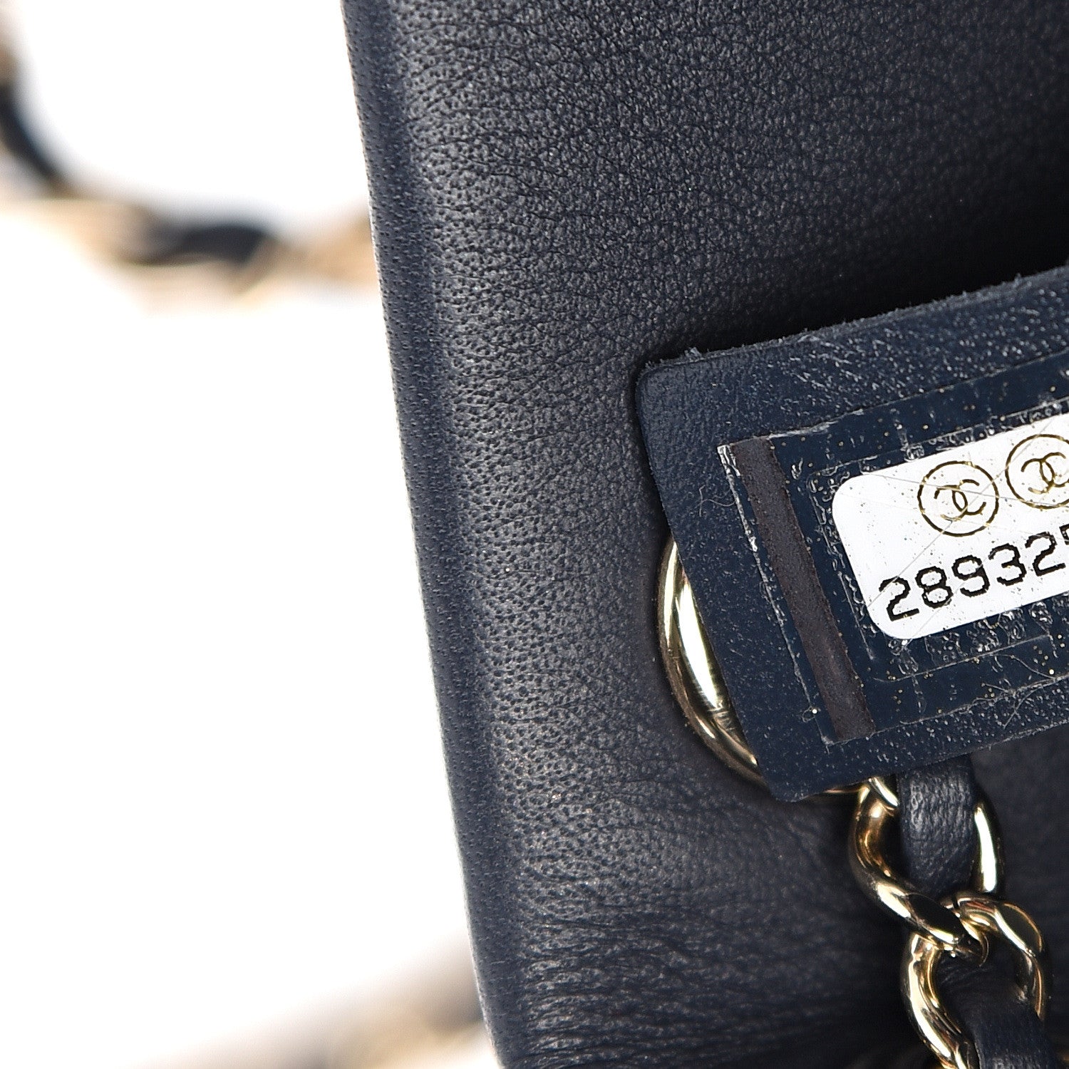 Chanel Calfskin Stitched Chain Bucket Bag Navy 6 of 10
