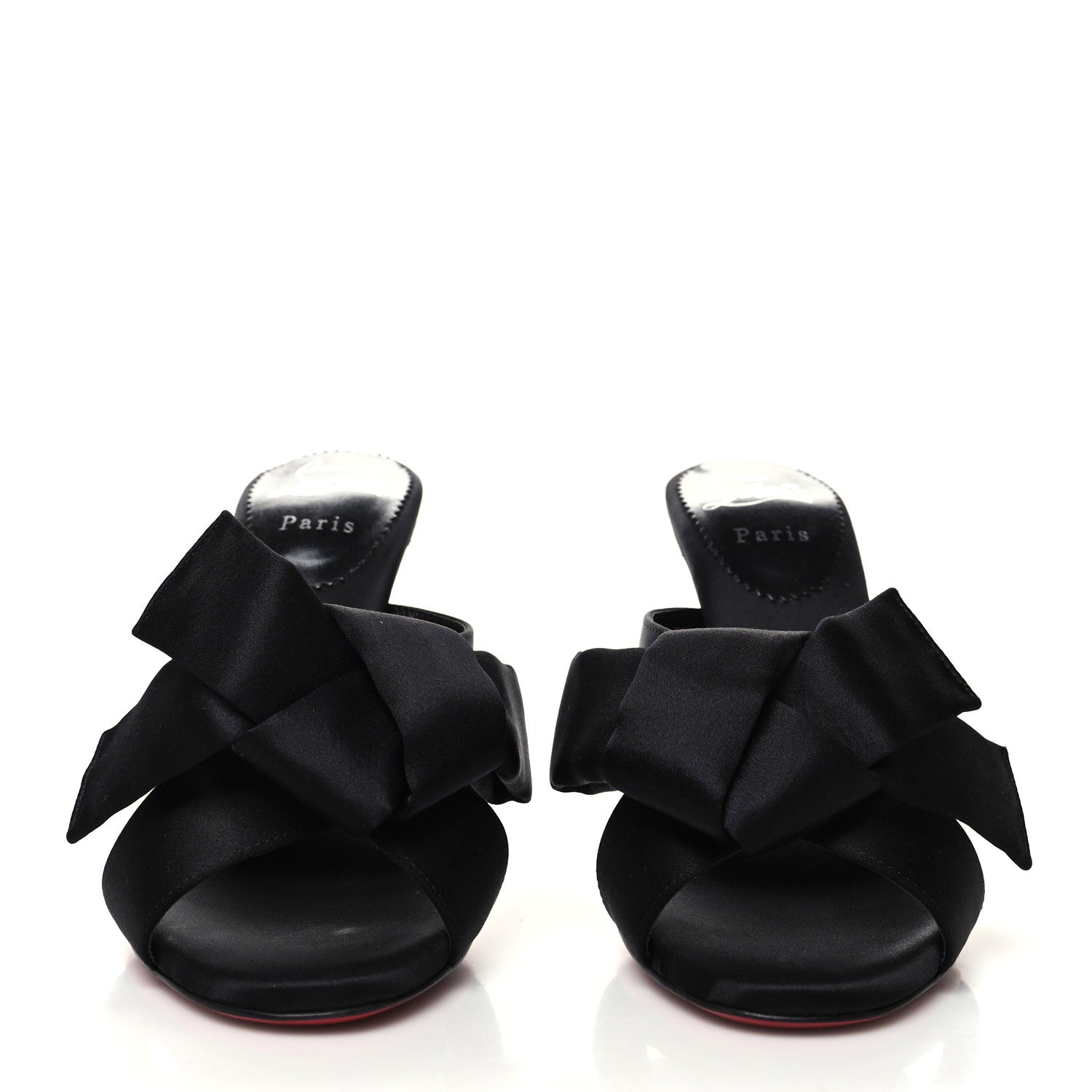 Christian Louboutin Satin Matricia Bow Sandals 37 Black 2 of 8