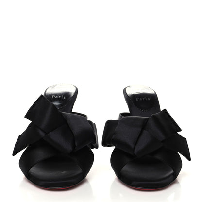 Christian Louboutin Satin Matricia Bow Sandals 37 Black 2 of 8