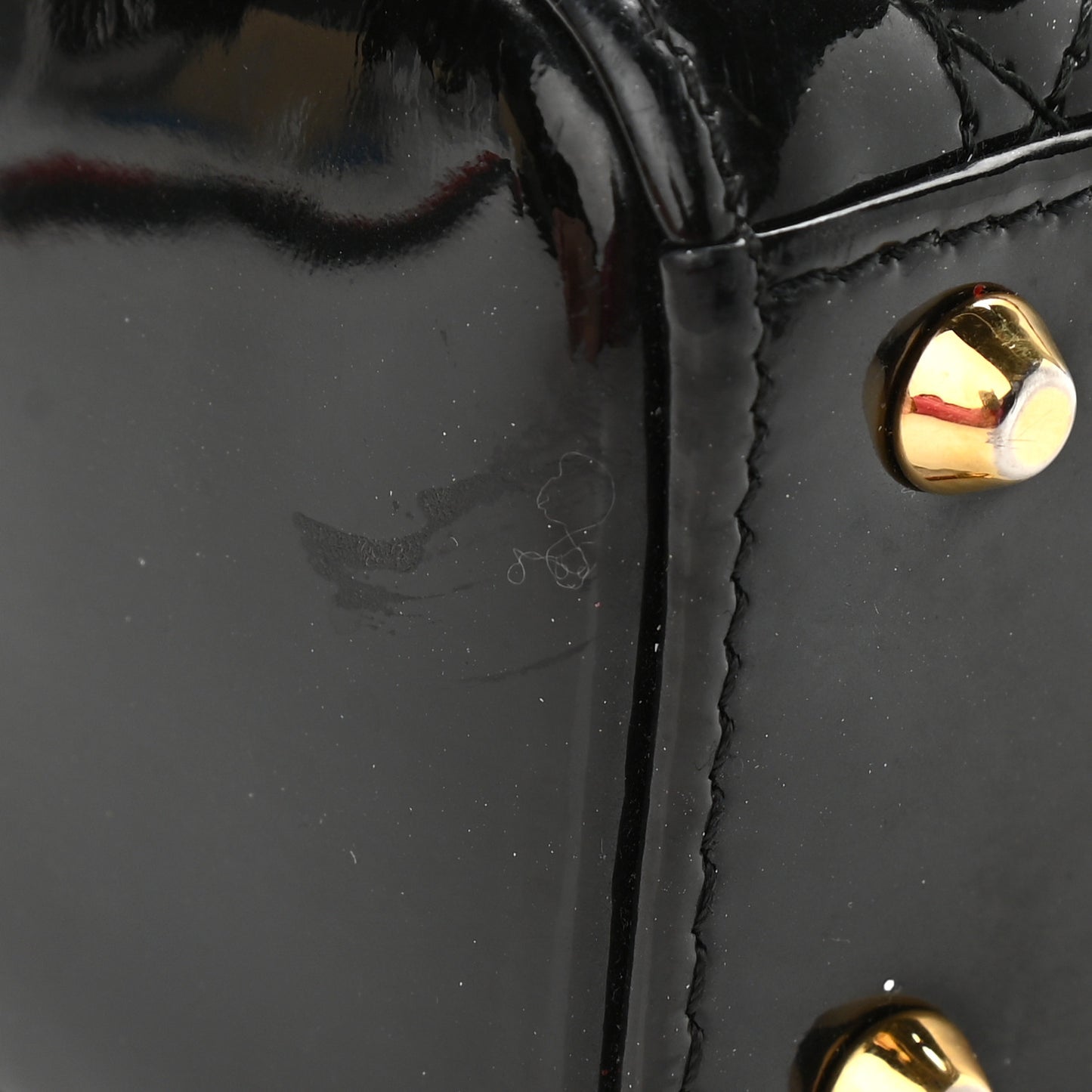 Patent Cannage Mini Lady Dior Black