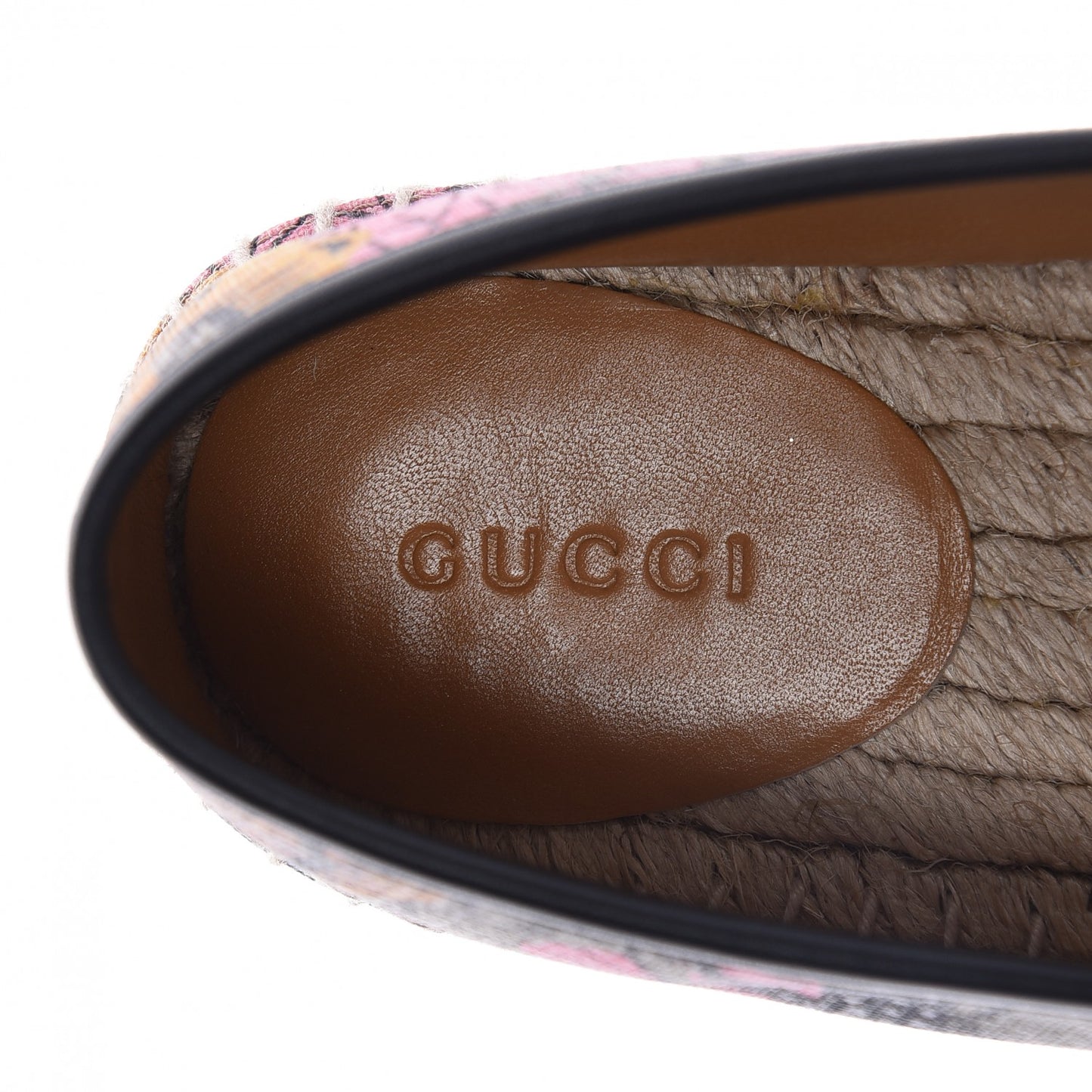 GG Supreme Monogram Bengal Espadrilles 38.5 Beige Pink