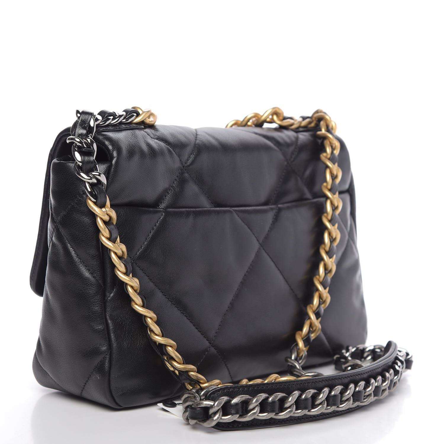 Chanel Goatskin Quilted Medium 19 Flap Black 3 of 11