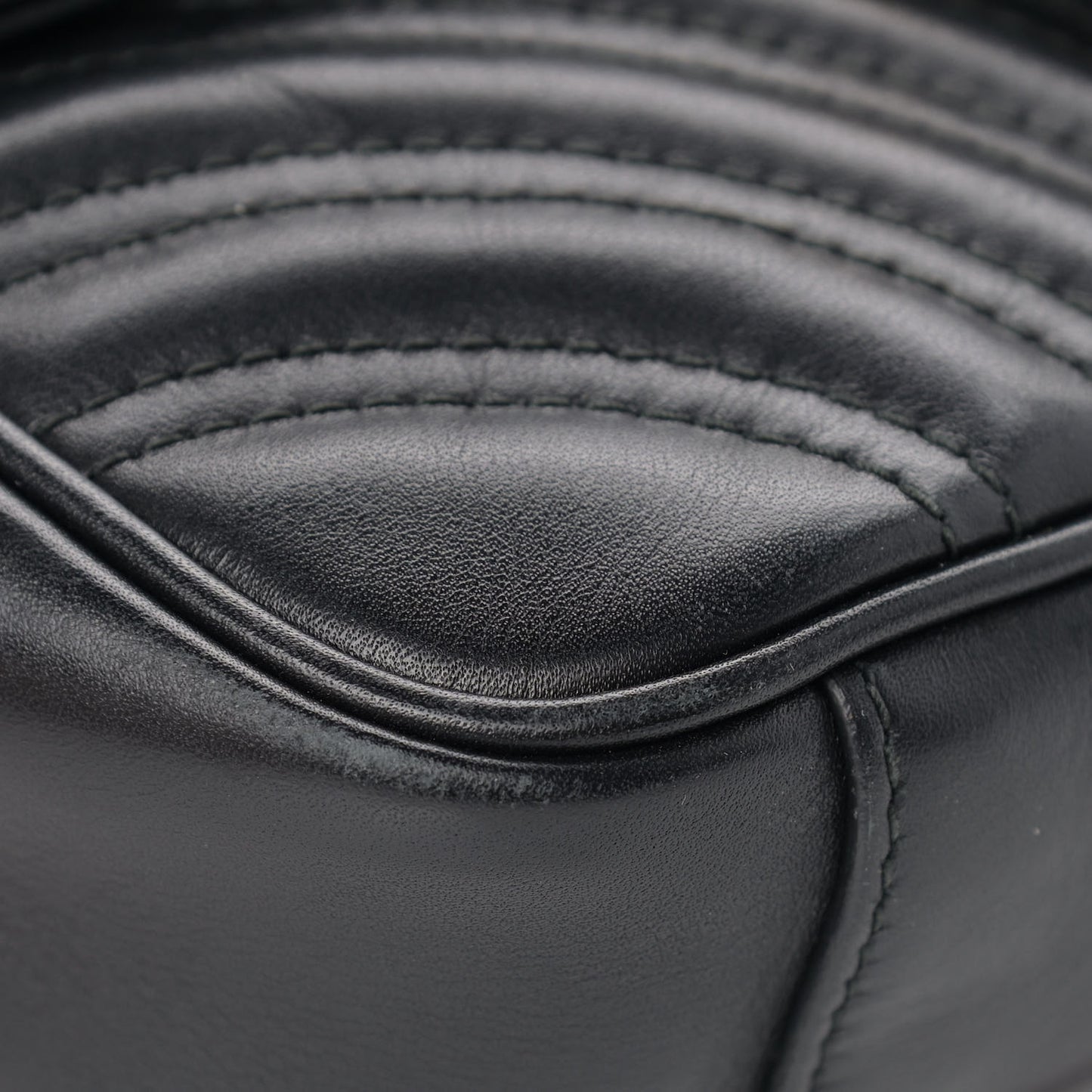 Calfskin Matelasse Mini GG Marmont Shoulder Bag Black