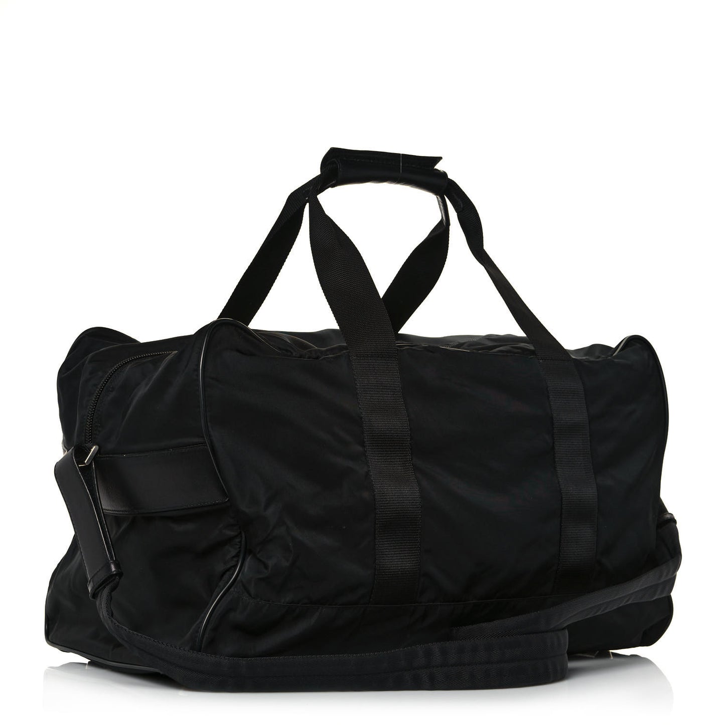 Tessuto Nylon Saffiano Viaggio Duffle Black