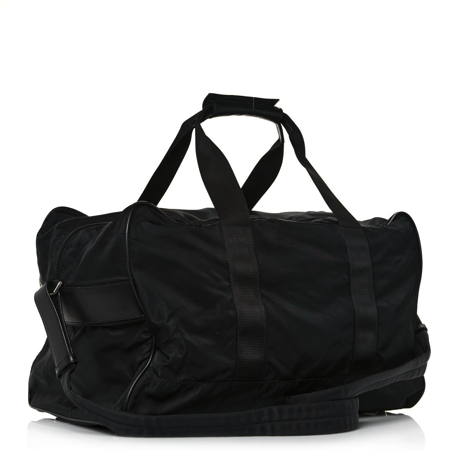 Prada Tessuto Nylon Saffiano Viaggio Duffle Black 3 of 14