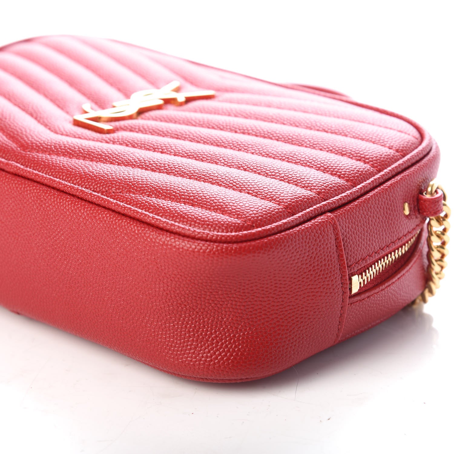 Saint Laurent Grain De Poudre Matelasse Monogram Mini Lou Camera Bag Eros Red 9 of 9
