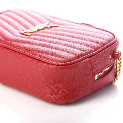 Saint Laurent Grain De Poudre Matelasse Monogram Mini Lou Camera Bag Eros Red 9 of 9