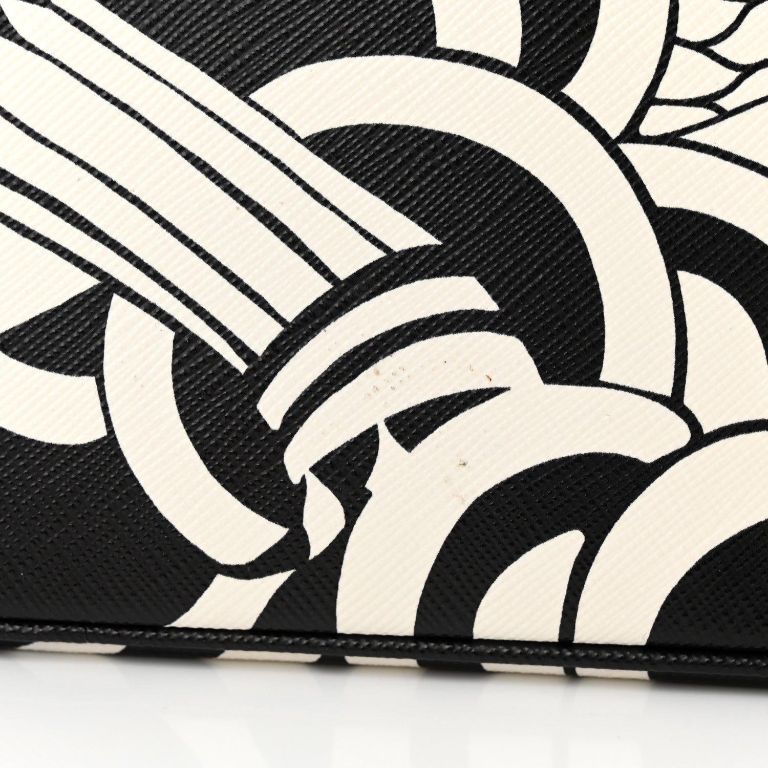 Prada Saffiano Sanke Print Mini Galleria Double Zip Tote Black White 10 of 10