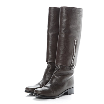 Chanel Calfskin High Boots 38 Dark Brown 3 of 15