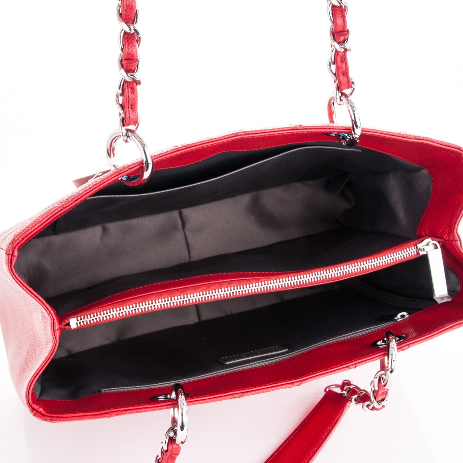 Chanel Caviar Quilted Grand Shopping Tote GST Red 5 of 7