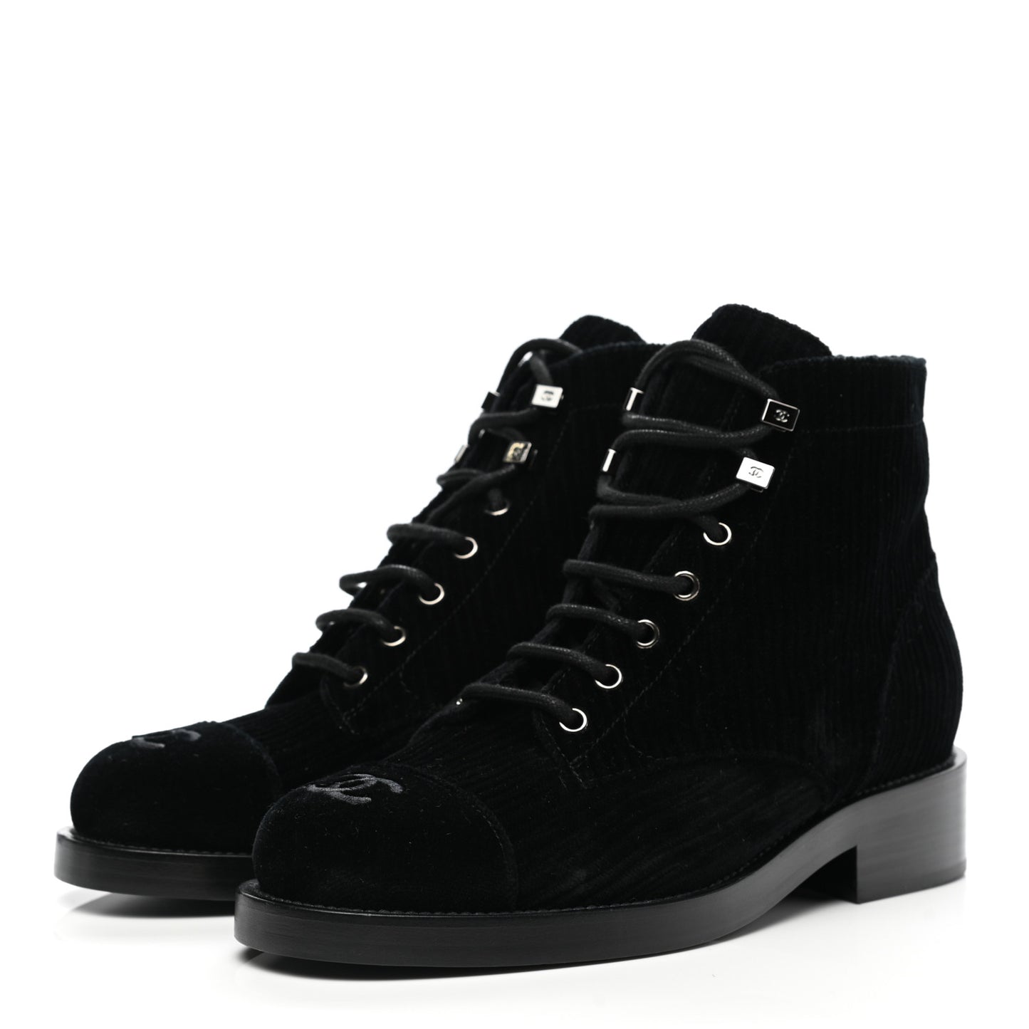 Velvet CC Cap Toe Boots 38 Black