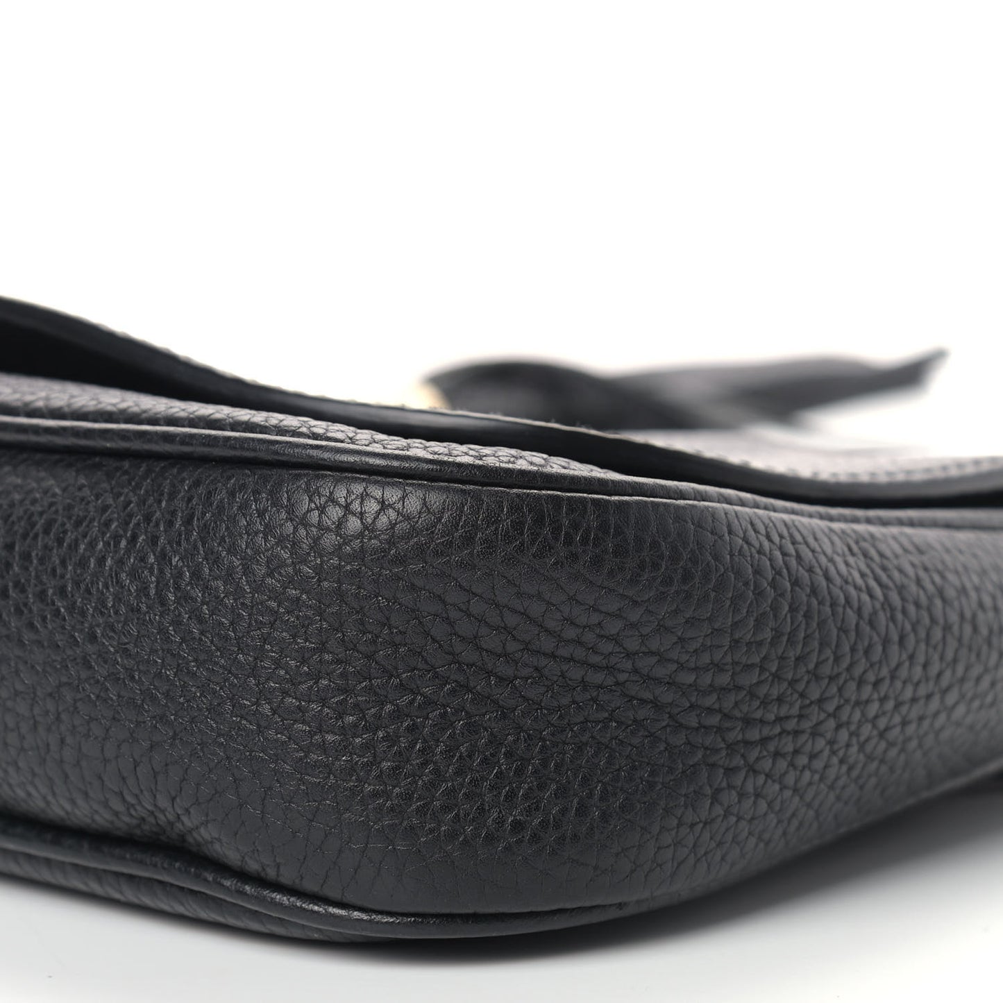 Pebbled Calfskin Medium Soho Flap Crossbody Black